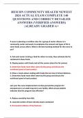 HESI RN COMMUNITY HEALTH NEWEST  2024 ACTUAL EXAM COMPLETE 140  QUESTIONS AND CORRECT DETAILED  ANSWERS (VERIFIED ANSWERS)  |ALREADY GRADED A+