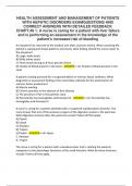 HEALTH ASSESSMENT AND MANAGEMENT OF PATIENTS WITH HEPATIC DISORDERS EXAMQUESTIONS AND CORRECT ANSWERS WITH DETAILED FEEDBACK CHAPT