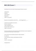 BIO 202 Arizona State University -BIO 202 Exam 1 questions well answered