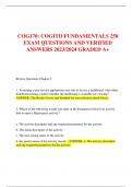 COG170: COGITO FUNDAMENTALS 250 EXAM QUESTIONS AND VERIFIED ANSWERS 2023/2024 GRADED A