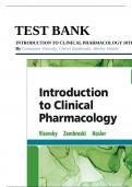 TEST BANK FOR INRODUCTION TO CLINICAL PHARMACOLOGY 10TH EDITION BY VISOVSKY.