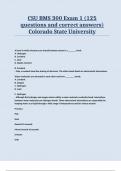 CSU BMS 300 Exam 1 (125 questions and correct answers) Colorado State University.