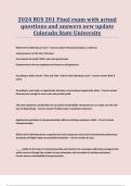 2024 BUS 201 Final exam with actual questions and answers new update Colorado State University