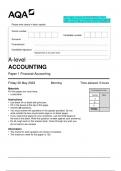 2023 AQA A-level ACCOUNTING 7127/1  Paper 1 Financial Accounting Question Paper &  Mark scheme (Merged) June 2023 [VERIFIED