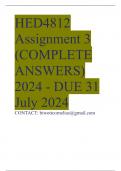 HED4812 Assignment 3 (COMPLETE ANSWERS) 2024 - DUE 31 July 2024