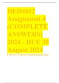 HED4812 Assignment 4 (COMPLETE ANSWERS) 2024 - DUE 30 August 2024