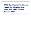 RAMP Certification Test Exam / RAMP Certification Test Exam With 100% Correct  Answers 2023 1.) Which of the following is NOT a component of RAMP  certification? A. Owner/Manager Training B. Server/Seller Training C. New Employee Orientation D. Signage E.