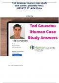 Tod Gouseau ihuman case study with correct answers FINAL  UPDATE 2024 PASS A+