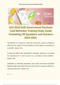 CLG 0010 / DoD Governmentwide Commercial Purchase Card  Exam Quizzes and Answers Bundle. 