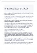 Rockwell Real Estate Exam MAIN Questions with correct Answers