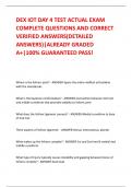 DEX IOT DAY 4 TEST ACTUAL EXAM  COMPLETE QUESTIONS AND CORRECT  VERIFIED ANSWERS(DETAILED  ANSWERS)|ALREADY GRADED  A+|100% GUARANTEED PASS!