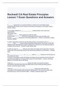 Rockwell CA Real Estate Principles Lesson 7 Exam Questions and Answers