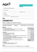 2023 AQA AS CHEMISTRY 7404/1 Paper 1 Inorganic and Physical Chemistry Question Paper & Mark scheme (Merged) June 2023 [VERIFIED]