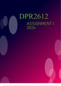 DPR2612 Assignment 1 2024