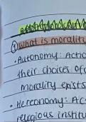 Summary -  Religion and Morality