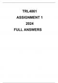 TRL4861 ASSIGNMENT 1 2024(ANSWERS) PASS GUARANTEED 