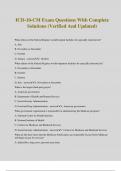 ICD-10-CM Exam Questions With Complete Solutions (Verified And Updated)