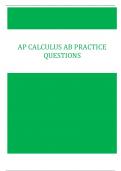 AP Calculus AB Practice Questions 2024