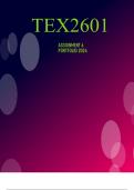 TEX2601 Assignment 6 (EXAM PORTFOLIO) Semester 2 2024