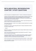 RETA INDUSTRIAL REFRIGERATION CHAPTER 1 STUDY QUESTIONS WITH CORRECT ANSWERS