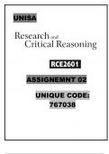 Rce2601 Assignment 2 Due 05 August 2024