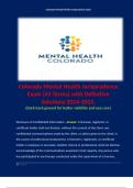 Colorado Mental Health Jurisprudence Exam (43 Terms) with Definitive Solutions 2024-2025. 