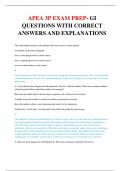 APEA 3P EXAM PREP- GI QUESTIONS WITH CORRECT ANSWERS AND EXPLANATIONS