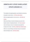 HEMATOLOGY 2 STUDY GUIDE |LATEST  UPDATE {GRADED A+} 