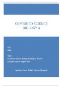 OCR 2023 GCSE Combined Science Biology A Gateway Science J250/08: Paper 8 (Higher Tier) Question Paper & Mark Scheme (Merged