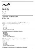 AQA A - LEVEL PHYSICS PAPER 2 SECTION 6 - 8 EXAM GUIDE QNS & ANS MAY 2024.