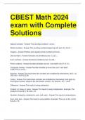 CBEST Math 2024 exam with Complete Solutions