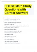 CBEST Math Study Questions with Correct Answers