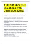 Anth 101 2024 Test Questions with Correct Answers (1)