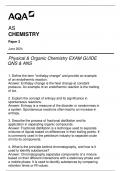 AQA AS CHEMISTRY PAPER 2 PHYSICAL & ORGANIC CHEMSIRTY EXAM GUIDE QNS & ANS