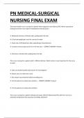 PN MEDICAL-SURGICAL NURSING FINAL EXAM 