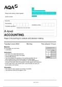 AQA 2023 A-level ACCOUNTING 7127/2 Paper 2 Accounting for analysis and decision-making Question Paper & Mark scheme (Merged) June 2023