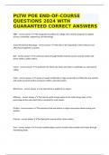 PLTW POE END-OF-COURSE QUESTIONS 2024 WITH GUARANTEED CORRECT ANSWERS