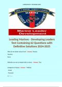 Leading Marines - Developing Leaders Test Containing 62 Questions with Definitive Solutions 2024-2025