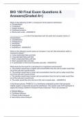 BIO 150 Final Exam Questions & Answers(Graded A+)