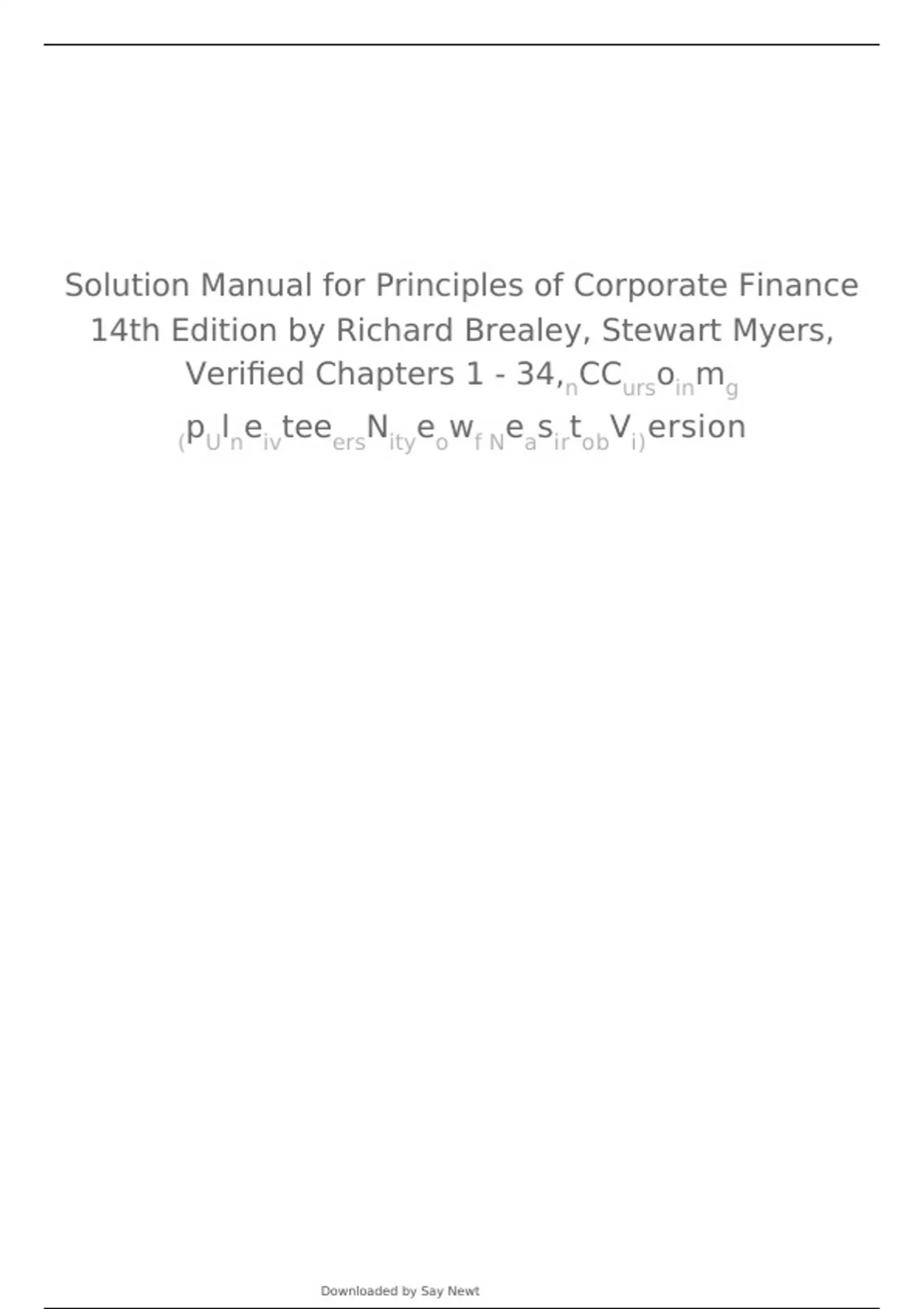 Solution Manual For Principles Of Corporate Finance 14th Edition By ...