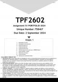 TPF2602 Assignment 51 PORTFOLIO (ANSWERS) 2024 - DISTINCTION GUARANTEED