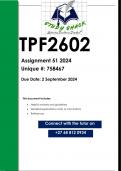 TPF2602 Assignment 51 PORTFOLIO (QUALITY ANSWERS) 2024