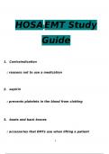 HOSA EMT Study Guide   Exam Questions and Answers 2024 / 2025 | 100% Verified Answers