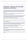 Final Exam - Alabama Life and Health Questions and Answers 2024