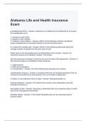 Alabama Life and Health Insurance Exam Questions and Answers