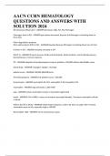 AACN CCRN HEMATOLOGY QUESTIONS AND ANSWERS WITH SOLUTION 2024