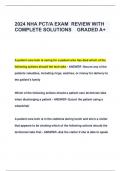 2024 NHA PCT/A EXAM REVIEW WITH  COMPLETE SOLUTIONS GRADED A