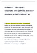 AHA PALS EXAM 2024-2025  QUESTIONS WITH DETAILED CORRECT ANSWERS |ALREADY GRADED A+