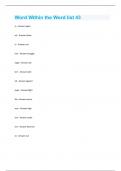 Word Within the Word list 43Exam Questions With 100% Correct!!