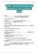 CDSA - Controlled Drugs and Substances Act Complete Exam